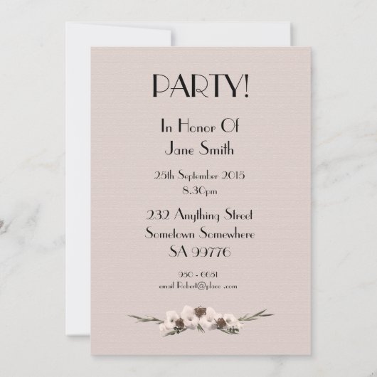 Invitation fête d'anniversaire75 ans (Dos)