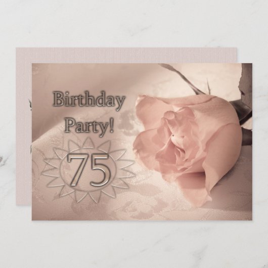 Invitation fête d'anniversaire75 ans (Devant / Derrière)