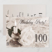 Invitation fête d'anniversaire 100 ans (Devant / Derrière)