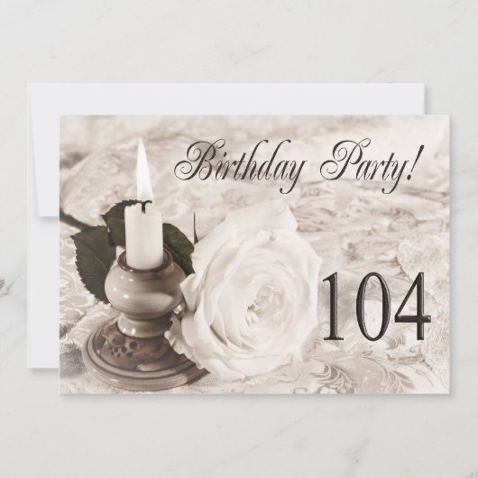 Invitation fête d'anniversaire 104 ans (Devant)