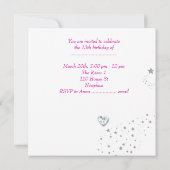 Invitation Fête d'anniversaire 13 ans Filles Violet (Dos)