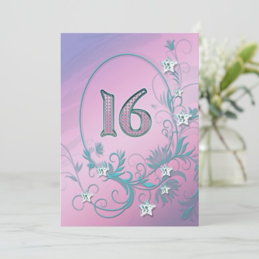 Invitation fête d'anniversaire 16 ans (Debout devant)