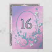 Invitation fête d'anniversaire 16 ans (Devant / Derrière)