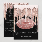 Invitation Fête d'anniversaire 16 ans Baiser Lèvres Rose Pail (Devant / Derrière)