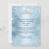 Invitation Fête d'anniversaire 16 ans douce Flocon de neige b (Dos)