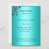 Invitation Fête d'anniversaire 16 ans douce turquoise (Dos)