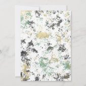 Invitation Fête d'anniversaire 16 ans Moderne Noir Vert Or (Dos)