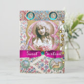 INVITATION FÊTE D'ANNIVERSAIRE 16 ANS PRINCESSE ,GEMMES FLORA (Debout devant)