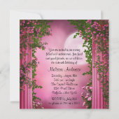 Invitation Fête d'anniversaire 16 ans Princesse Roses roses (Dos)