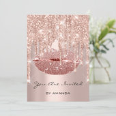 Invitation Fête d'anniversaire 16e Rose des lèvres Kiss Parti (Debout devant)