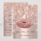 Invitation Fête d'anniversaire 16e Rose des lèvres Kiss Parti (Devant / Derrière)