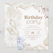 Invitation Fête d'anniversaire 18 ans à la plage (Devant / Derrière)