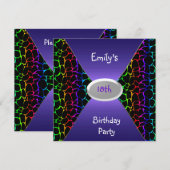 Invitation Fête d'anniversaire 18 ans avec impression d'anima (Devant / Derrière)