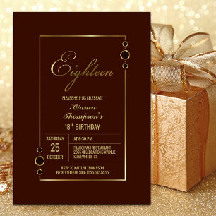 Invitation Fête d'anniversaire 18 ans en terre cuite moderne