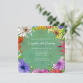 Invitation Fête d'anniversaire 18 ans Floral Rustique Vert de (Debout devant)