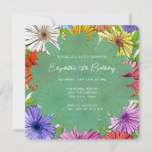 Invitation Fête d'anniversaire 18 ans Floral Rustique Vert de (Devant)