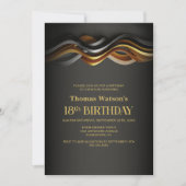 Invitation Fête d'anniversaire 18 ans Orange Moderne (Devant)