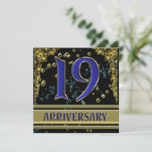 Invitation Fête d'anniversaire 19 ans Black and Gold (Debout devant)