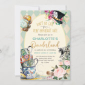 Invitation Fête d'anniversaire 1 an Alice au Pays des Merveil (Devant)