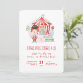 Invitation Fête d'anniversaire 1 an Cirque Carnaval Mignon (Debout devant)