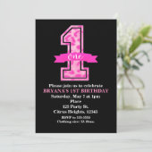 Invitation Fête d'anniversaire 1 an thème Impression Léopard (Debout devant)