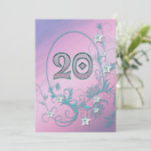 Invitation fête d'anniversaire 20 ans (Debout devant)