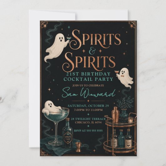 Invitation Fête d'anniversaire 21 ans de Spirits & Spirits (Devant)