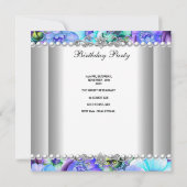 Invitation Fête d'anniversaire 21 ans Fleur violette Perle bl (Dos)