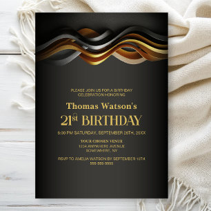 Invitation Fête d'anniversaire 21 ans Orange Moderne