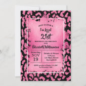 Invitation Fête d'anniversaire 21 ans Pink Leopard (Devant)