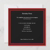 Invitation Fête d'anniversaire 21 ans points rouges noirs bla (Dos)