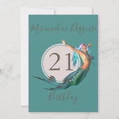 Invitation Fête d'anniversaire 21 ans thème sirène (Devant)