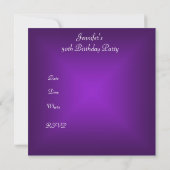 Invitation Fête d'anniversaire 21 ans Violet Or (Dos)
