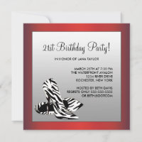 Fête d'anniversaire 21 ans Zèbre Rouge Femme