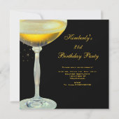 Invitation Fête d'anniversaire 21e Fête Champagne Vert (Dos)