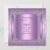 Invitation Fête d'anniversaire 21e Lilac rose Silver Grey (Dos)