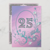 Invitation fête d'anniversaire 25 ans (Devant / Derrière)