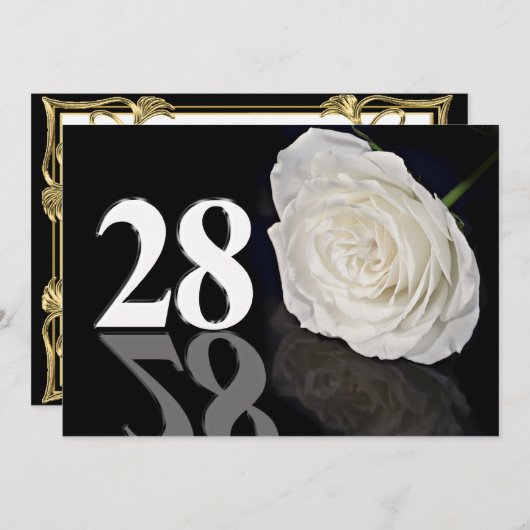 Invitation fête d'anniversaire 28 ans (Devant / Derrière)