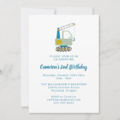 Invitation Fête d'anniversaire 2 ans Camion de construction P (Devant)