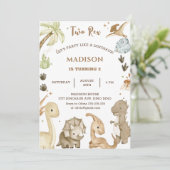 Invitation Fête d'anniversaire 2 ans de Dinosaur Two Rex (Debout devant)