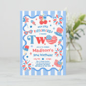 Invitation Fête d'anniversaire 2 ans Little Firecracker du 4  (Debout devant)