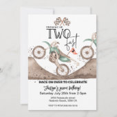 Invitation Fête d'anniversaire 2 ans moto cross TWO FAST (Devant)