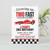 Invitation Fête d'anniversaire 2 ans pour garçon de course ra (Debout devant)