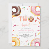 Invitation Fête d'anniversaire 2 ans Two Sweet Donuts (Devant)