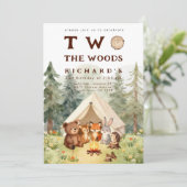 Invitation Fête d'anniversaire 2 ans Two the Woods Happy Camp (Debout devant)