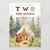 Invitation Fête d'anniversaire 2 ans Two the Woods Happy Camp (Devant)