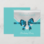 Invitation Fête d'anniversaire 30 ans Arc Bow Blanc Bleu sarc (Devant / Derrière)