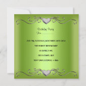 Invitation Fête d'anniversaire 30 ans Argent Vert Citron (Dos)