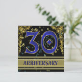 Invitation Fête d'anniversaire 30 ans Black and Gold (Debout devant)
