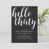 Invitation Fête d'anniversaire 30 ans chic noir et blanc mode (Debout devant)